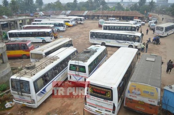 Strike cripples normal lives in Tripura : Bus, Train services halted Strike cripples normal lives in Tripura : Bus, Train services halted